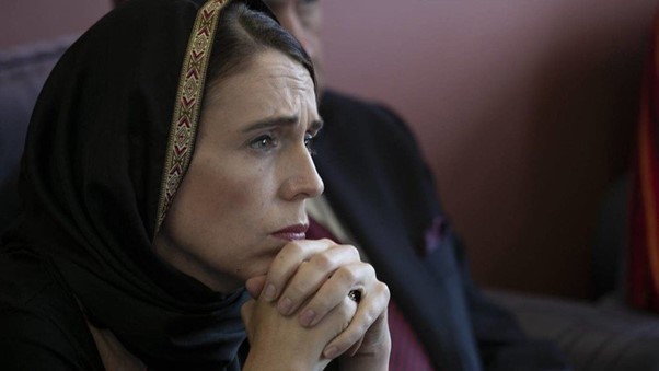 ‘Compassionate but tough’. Jacinda Ardern in the aftermath of the Christchurch mosque shootings, 2019. Photo credit: appaIoosa, CC BY-NC-ND 2.0.